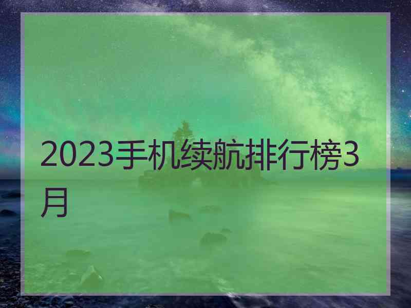 2023手机续航排行榜3月