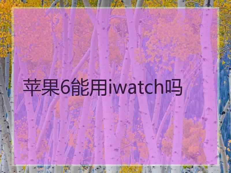 苹果6能用iwatch吗