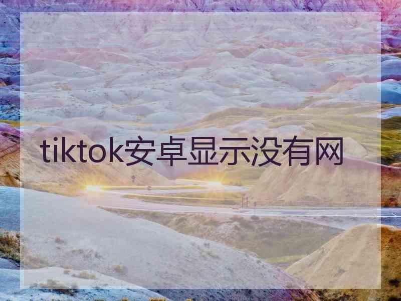 tiktok安卓显示没有网