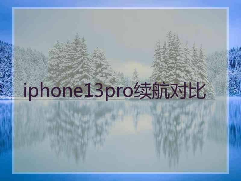 iphone13pro续航对比