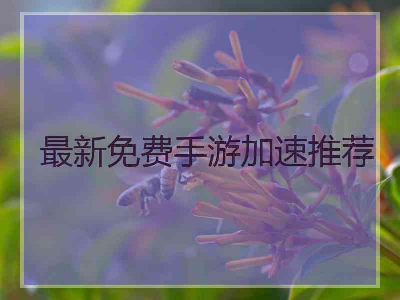 最新免费手游加速推荐