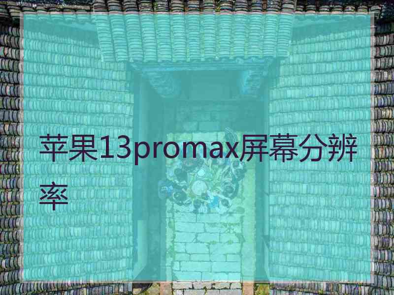 苹果13promax屏幕分辨率