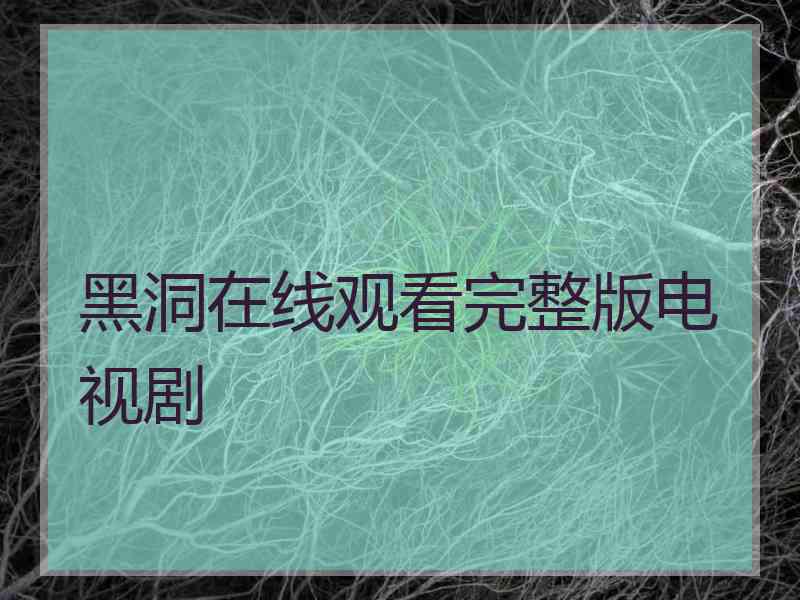 黑洞在线观看完整版电视剧