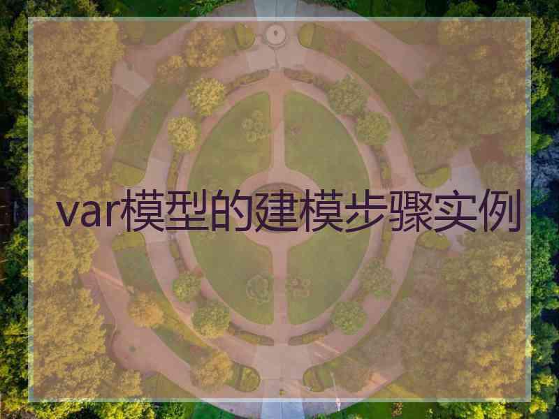 var模型的建模步骤实例