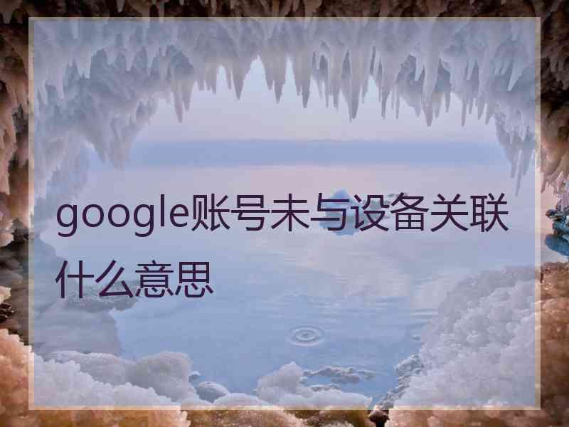 google账号未与设备关联什么意思