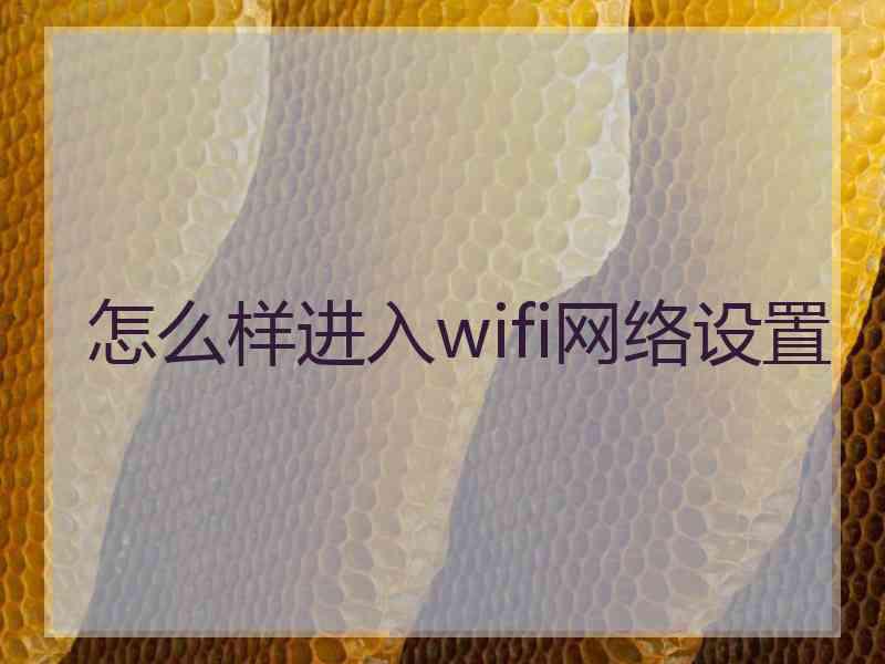 怎么样进入wifi网络设置