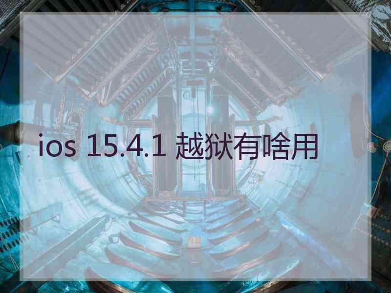 ios 15.4.1 越狱有啥用