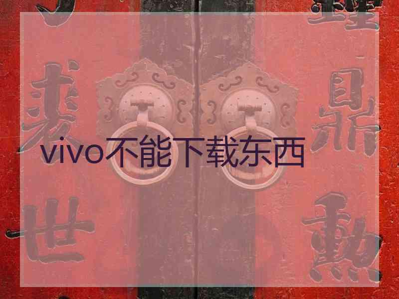 vivo不能下载东西