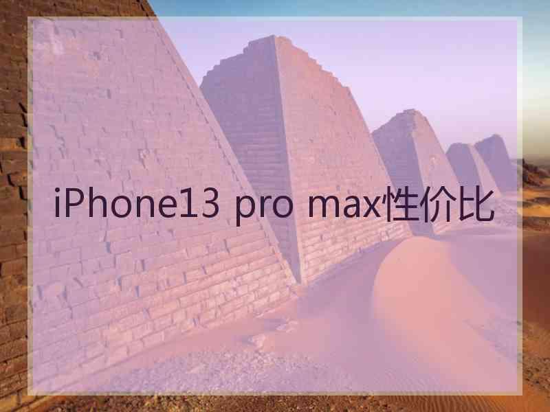 iPhone13 pro max性价比