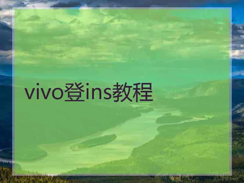 vivo登ins教程