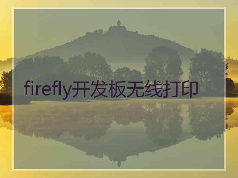 firefly开发板无线打印