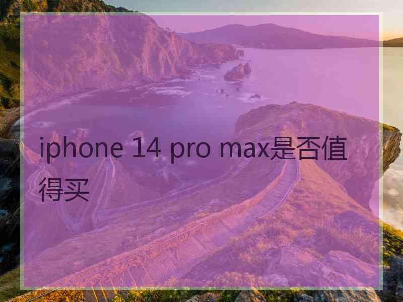 iphone 14 pro max是否值得买