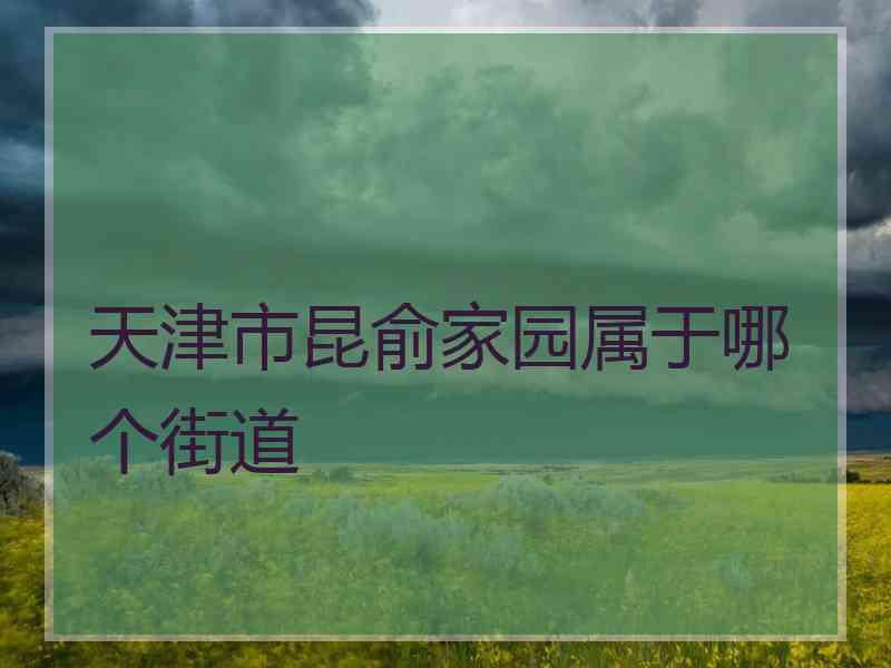 天津市昆俞家园属于哪个街道