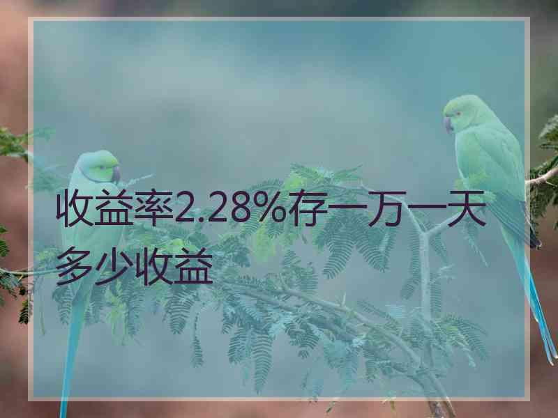 收益率2.28%存一万一天多少收益