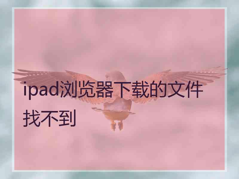 ipad浏览器下载的文件找不到