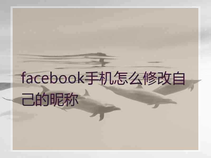 facebook手机怎么修改自己的昵称