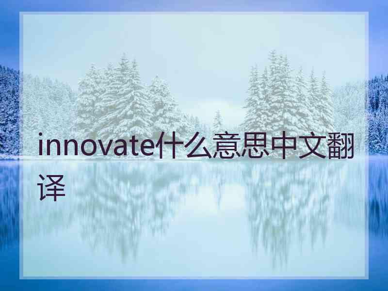 innovate什么意思中文翻译