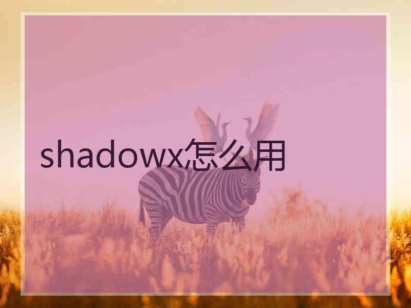 shadowx怎么用