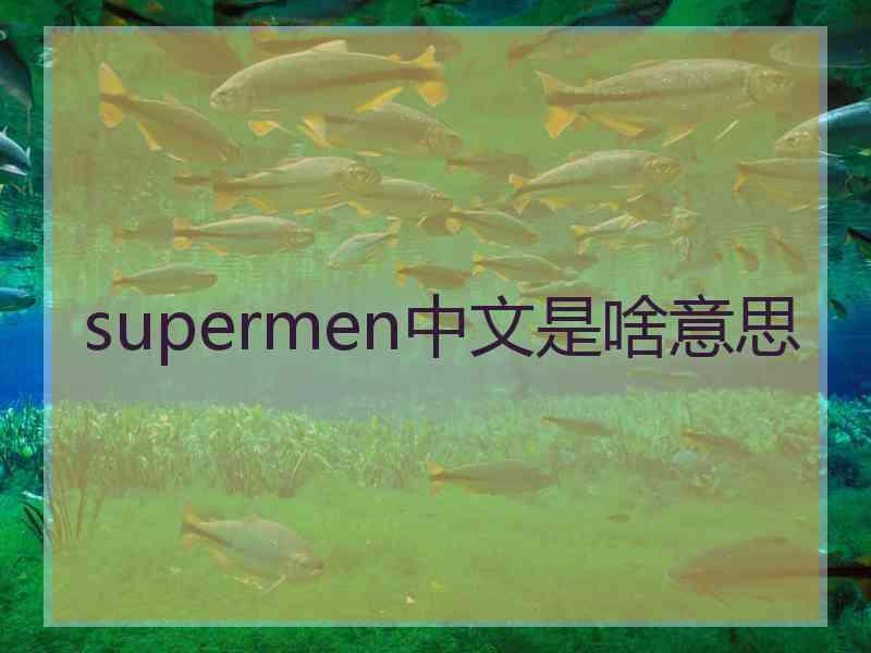 supermen中文是啥意思