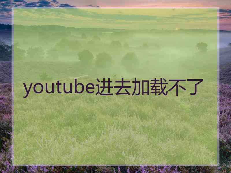 youtube进去加载不了