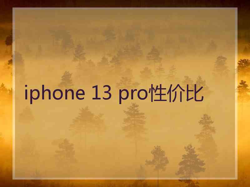 iphone 13 pro性价比