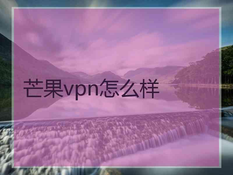 芒果vpn怎么样