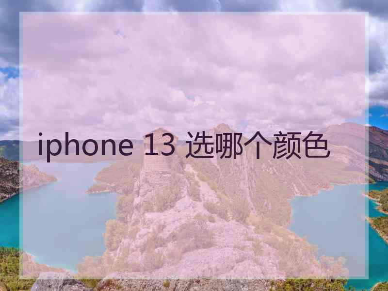 iphone 13 选哪个颜色