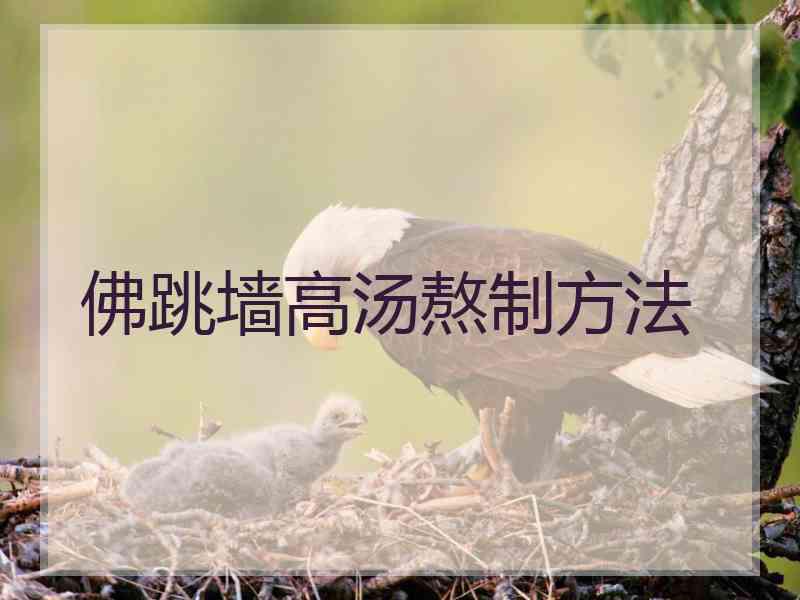 佛跳墙高汤熬制方法