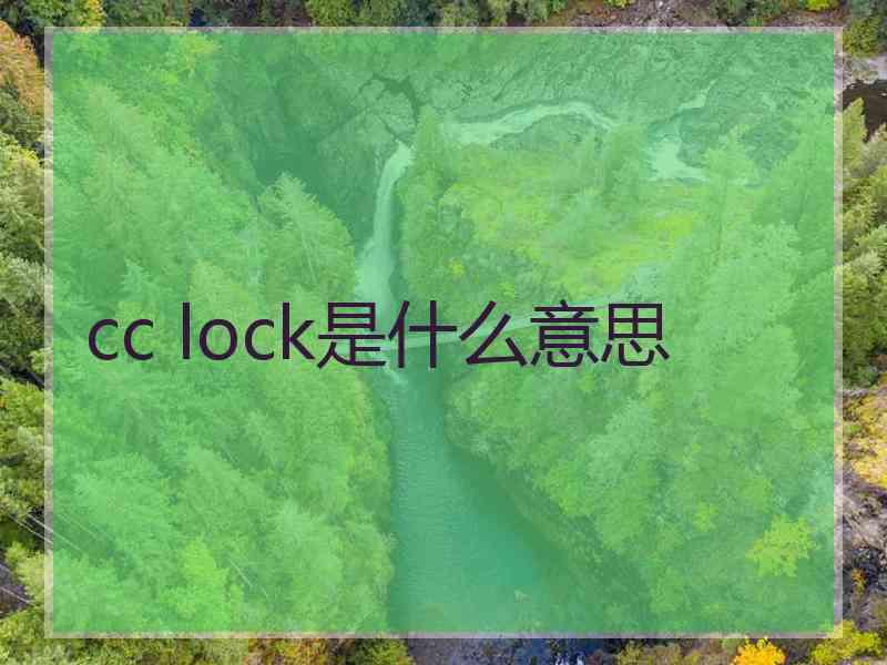 cc lock是什么意思