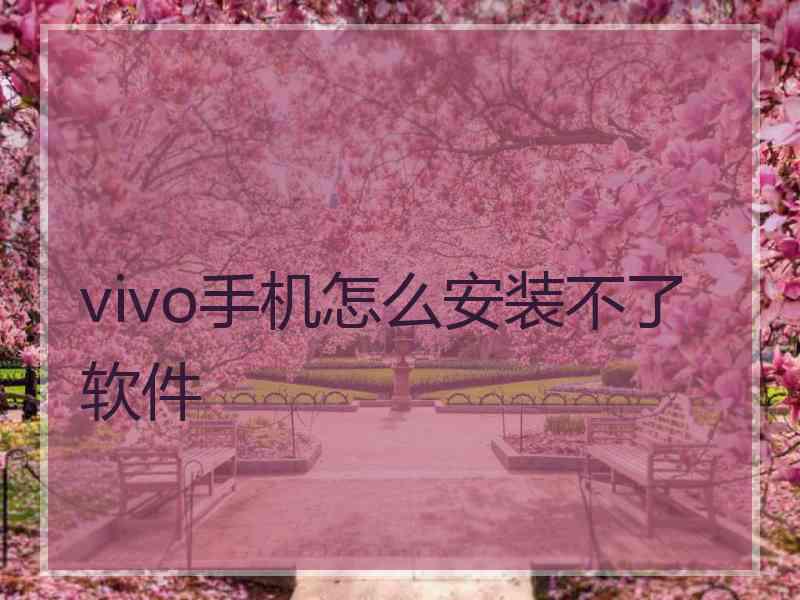 vivo手机怎么安装不了软件