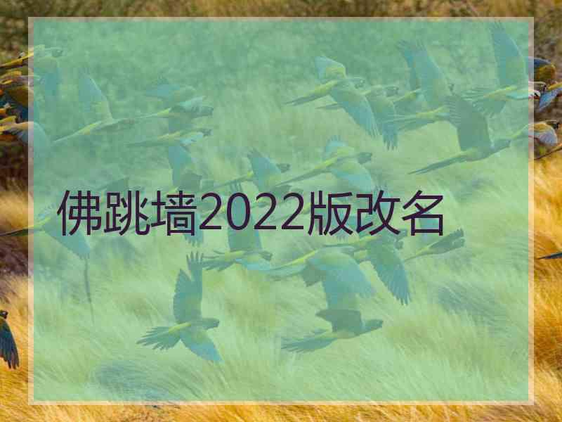 佛跳墙2022版改名