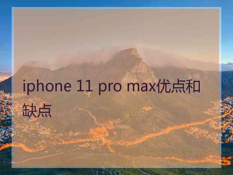 iphone 11 pro max优点和缺点