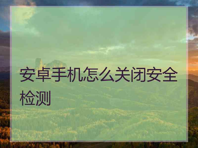 安卓手机怎么关闭安全检测