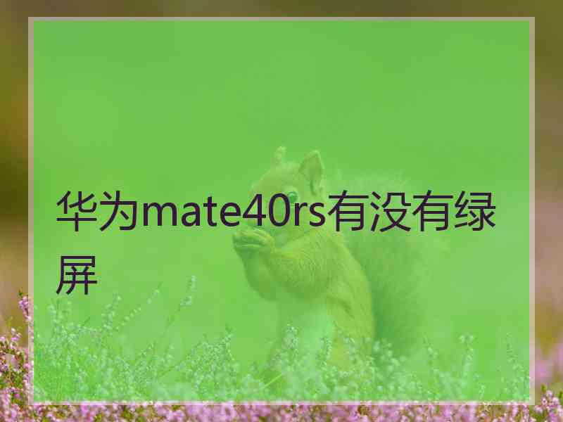 华为mate40rs有没有绿屏