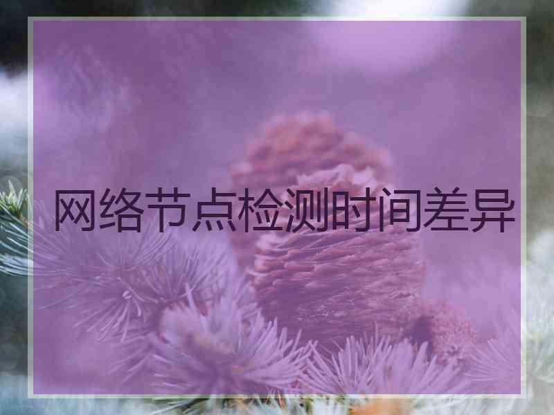 网络节点检测时间差异