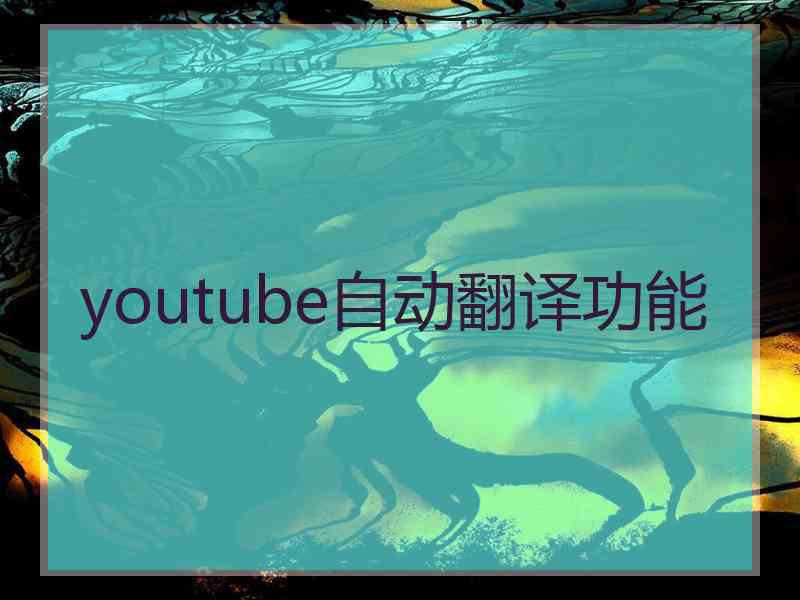 youtube自动翻译功能