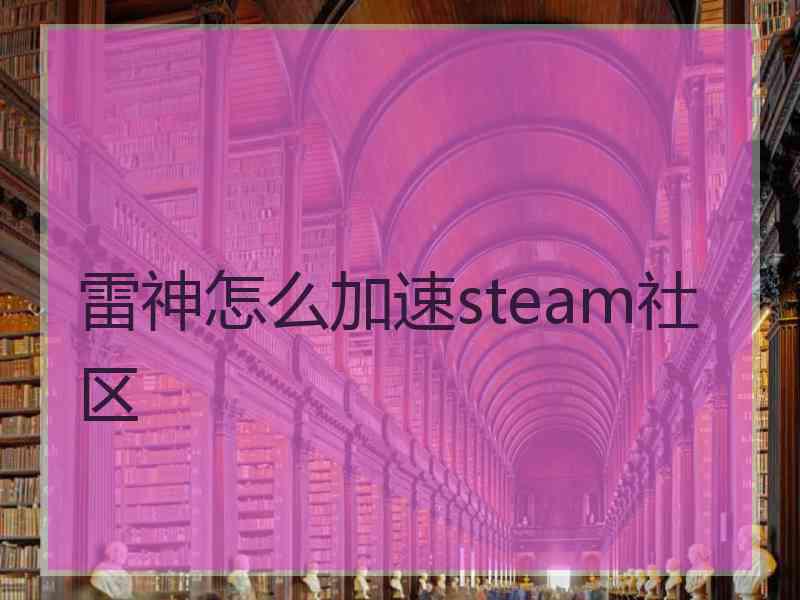 雷神怎么加速steam社区