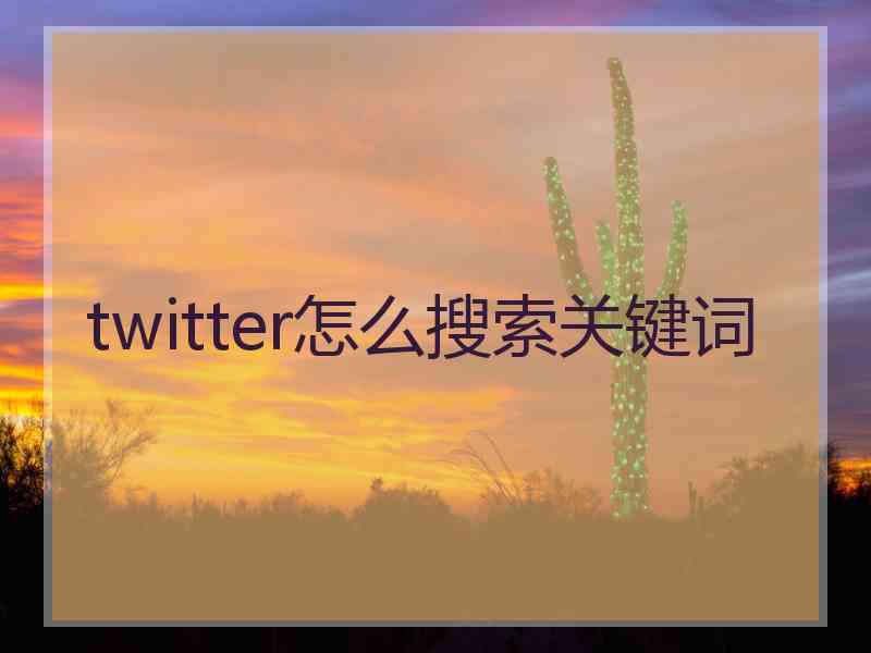 twitter怎么搜索关键词