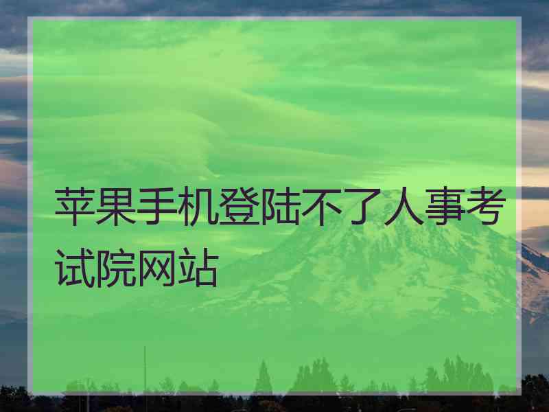 苹果手机登陆不了人事考试院网站