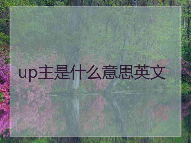 up主是什么意思英文