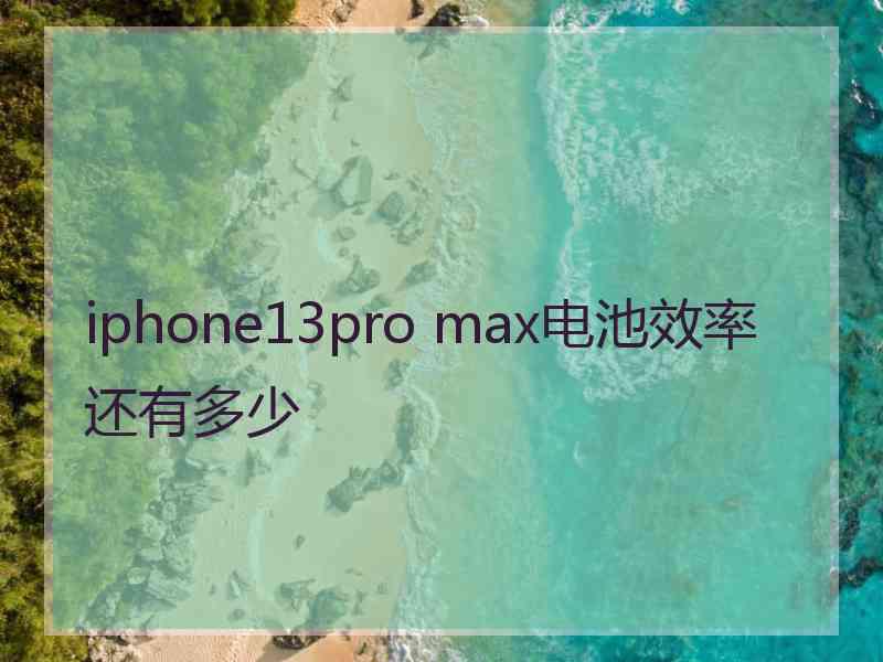 iphone13pro max电池效率还有多少