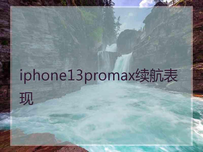 iphone13promax续航表现