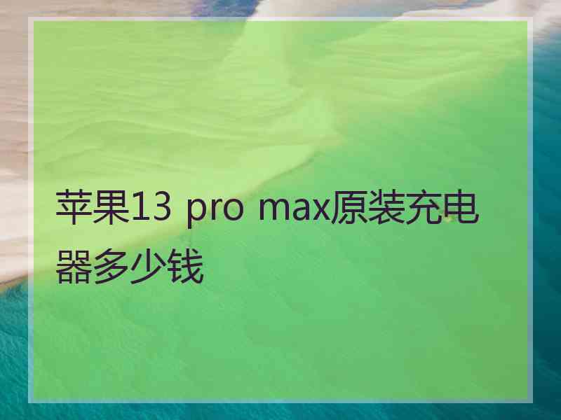 苹果13 pro max原装充电器多少钱