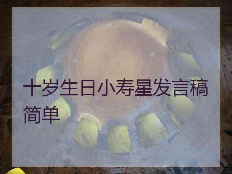 十岁生日小寿星发言稿简单