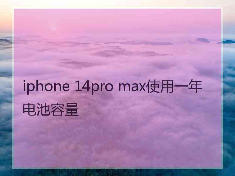 iphone 14pro max使用一年电池容量