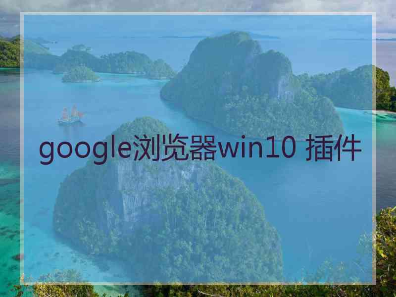 google浏览器win10 插件