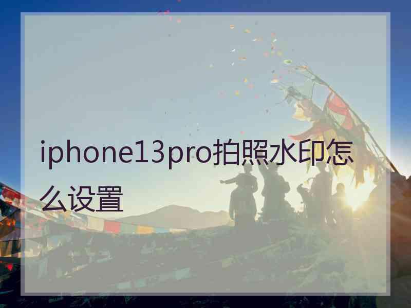 iphone13pro拍照水印怎么设置