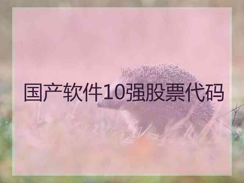 国产软件10强股票代码