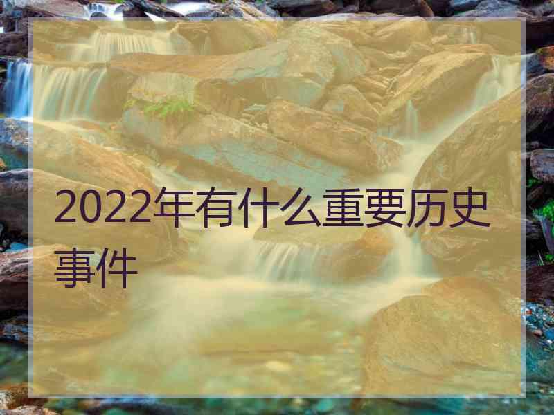 2022年有什么重要历史事件