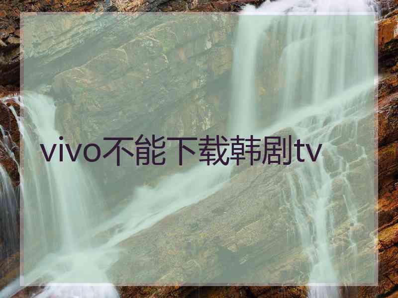 vivo不能下载韩剧tv